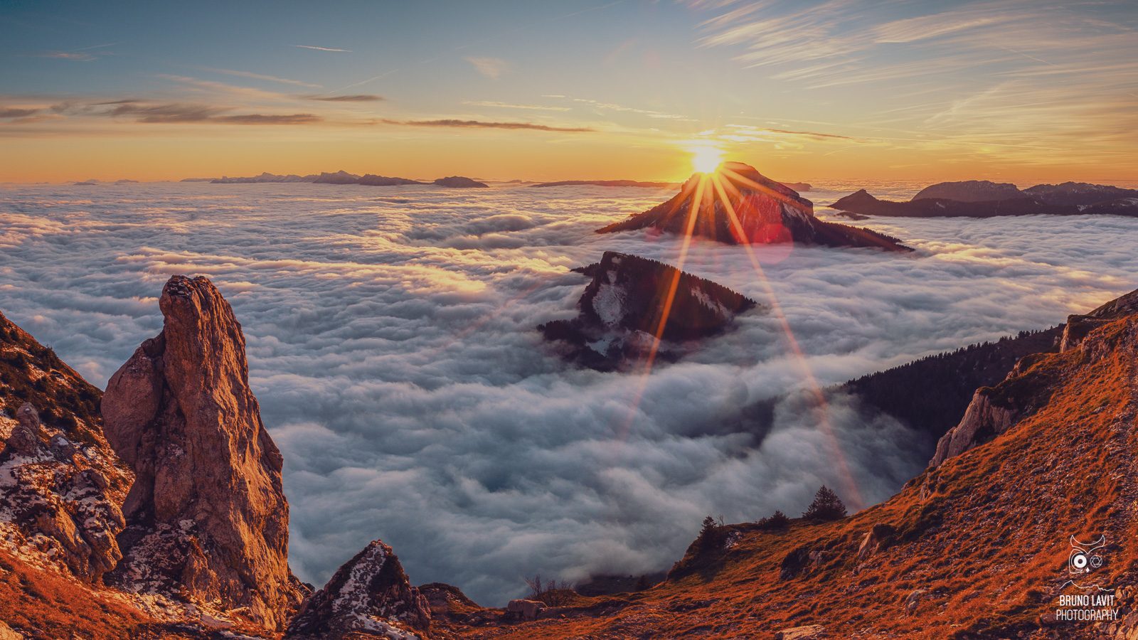 Coucher de soleil Dent de Crolles Chartreuse — Bruno Lavit Photography