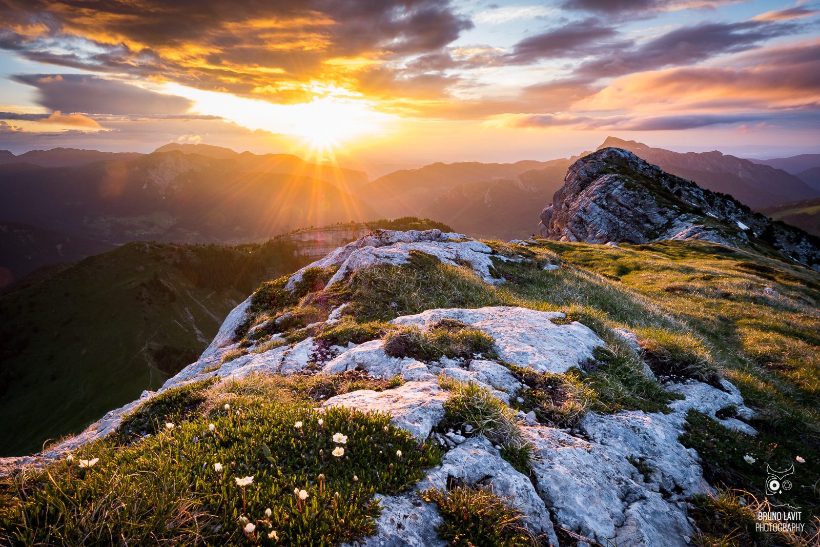 Coucher de soleil sur la Dent de Crolles — Bruno Lavit Photography
